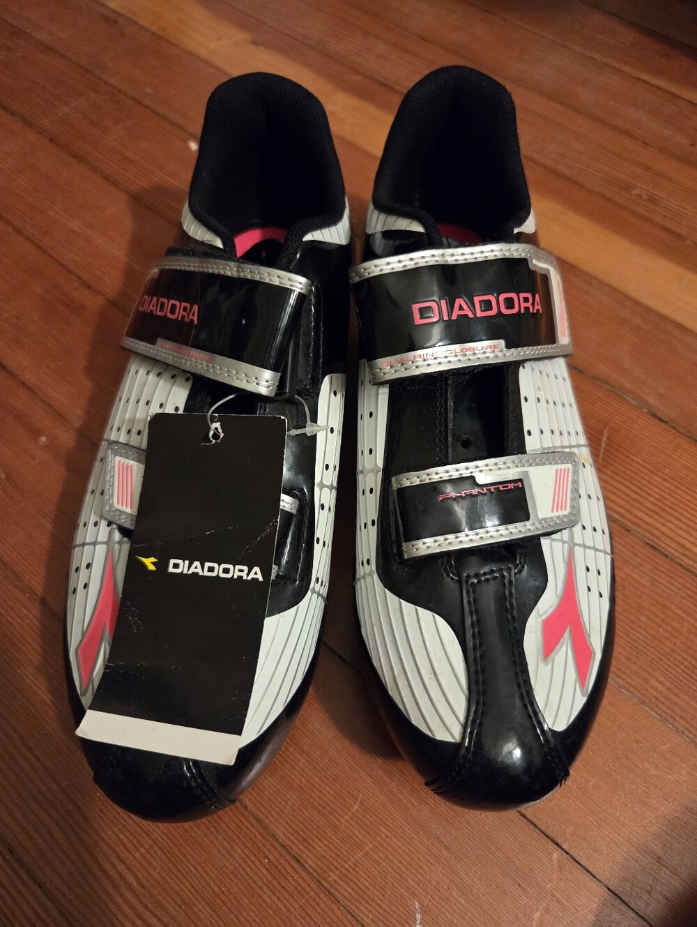 Diadora Cycling Shoes Size 40 Black, White & Pink Accent